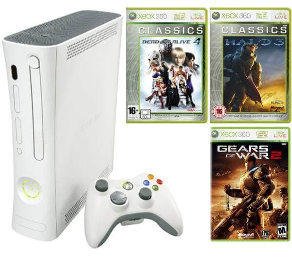 Xbox 360 Arcade Console: Bundle (Including Dead or Alive 4: Classics, Gears of War 2 & Halo 3) Afbeelding 1