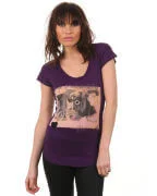 Religion Ladies Camera Girl T-Shirt - Aubergine - XS Afbeelding 1