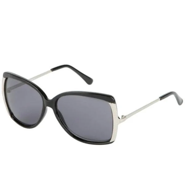 Jessica Vintage Look Oversized Sunglasses - Black -Smoke Afbeelding 1