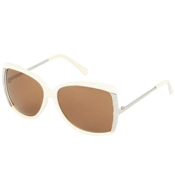 Jessica Vintage Look Oversized Sunglasses - Bone -Brown Afbeelding 1