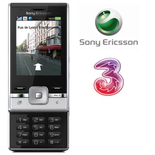 Sony Ericsson T715 Mobile Phone Pay As You Go on Three Network (Black/Silver) Afbeelding 1