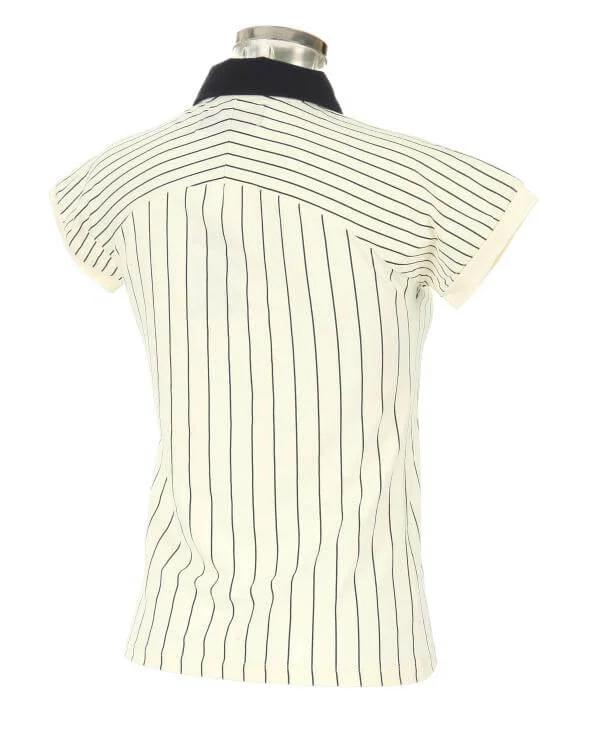 FILA Vintage Women's BB Short Sleeve Striped Polo T-Shirt - Peacoat - XS - Blauw Afbeelding 1