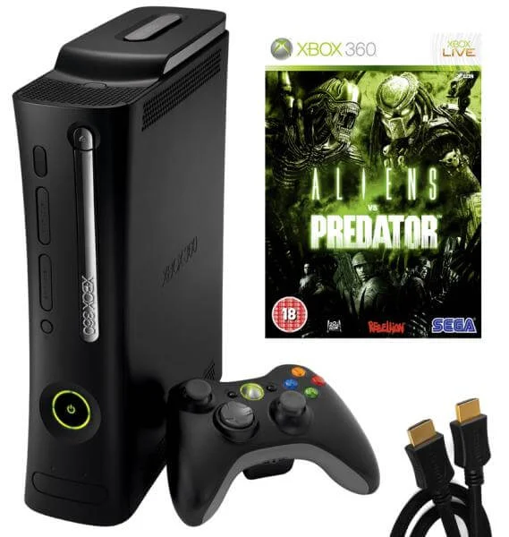Xbox 360 Elite Console: Bundle (including Aliens Vs Predator & HDMI Cable) Afbeelding 1