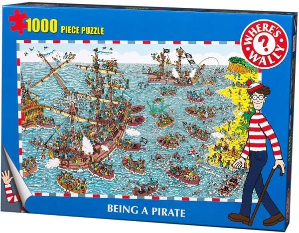 Wheres Wally 1000 piece Puzzle Being a Pirate Afbeelding 1