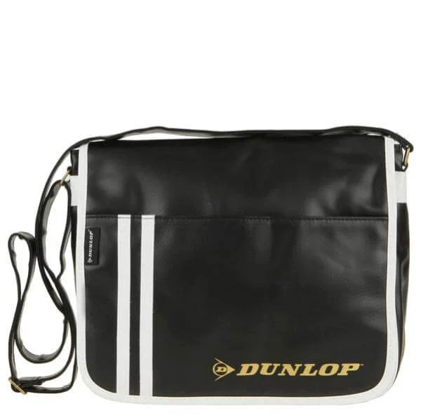 Dunlop Two Stripe East-West Messenger Bag - Black/White Afbeelding 1