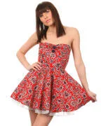 Mina Women's Paisley Day Dress - Red - S - Rood Afbeelding 1