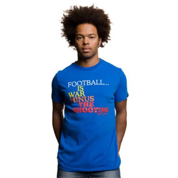 Mens Football is War T-Shirt - S - Blauw Afbeelding 1