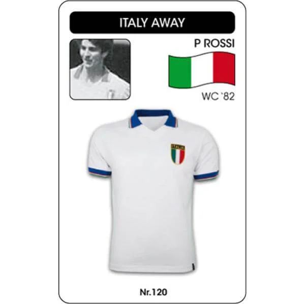 Italy Away WC 1982 Short Sleeve Retro Football Shirt - S - Wit Afbeelding 1