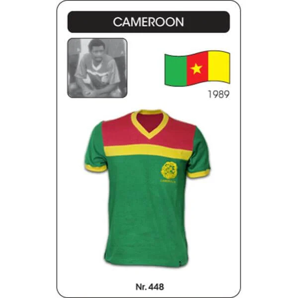 Cameroon 1989 Short Sleeve Retro Football Shirt - S - Groen Afbeelding 1