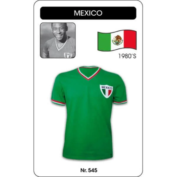 Mexico Pelé 1980's Short Sleeve Retro Football Shirt - S - Groen Afbeelding 1