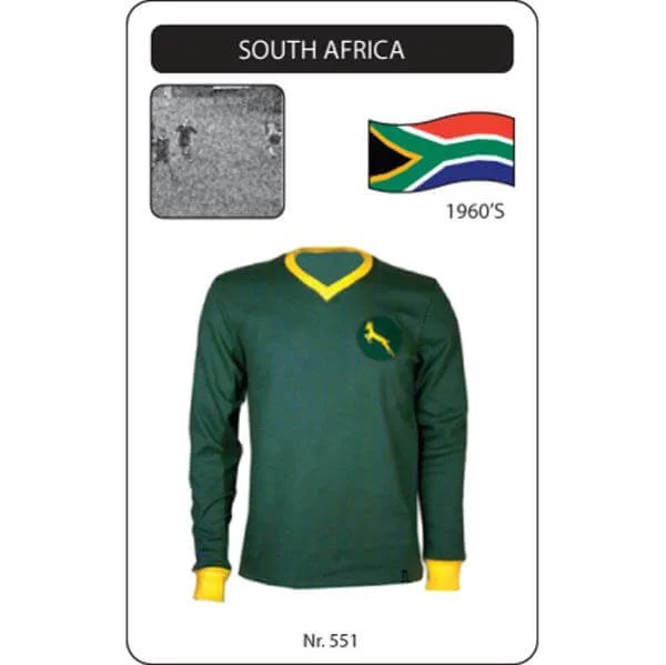 South Africa 1960's Long Sleeve Retro Football Shirt - S - Groen Afbeelding 1