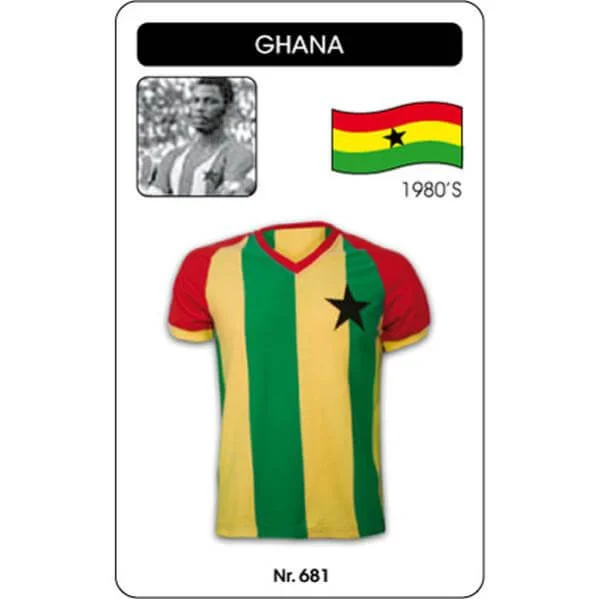 Ghana 1980's Short Sleeve Retro Football Shirt - S - Multi Afbeelding 1
