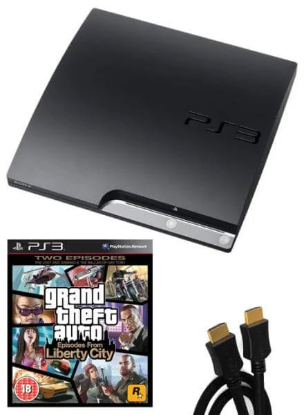 Playstation 3 PS3 Slim 120GB Console: Bundle (including GTA: Episodes from Liberty City & 2M HDMI Cable) Afbeelding 1
