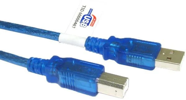 BEST 2m USB 2.0 A Male - B Male - Blue (USB2-102B) Afbeelding 1