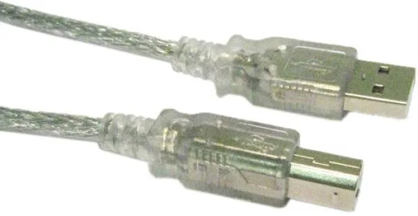 BEST 2m USB 2.0 A Male - B Male - Clear (USB2-102X) Afbeelding 1