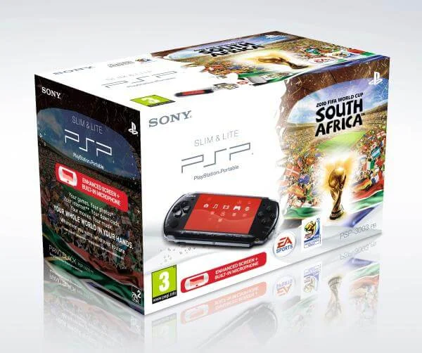 PlayStation Portable 3000 Black with Fifa World Cup South Africa 2010 Afbeelding 1