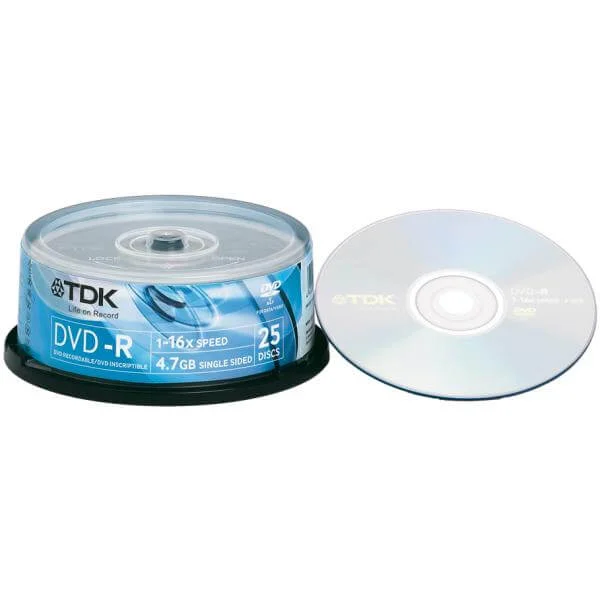 TDK DVD-R 16x (25pk) 47CBED25 Afbeelding 1