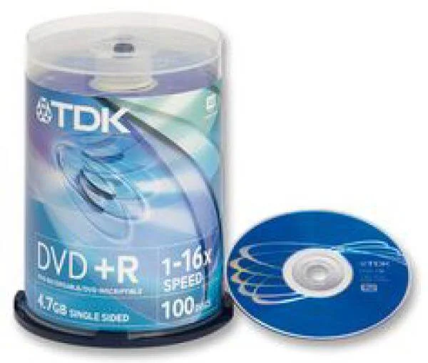 TDK DVD+R 16x Spindle (100pk) 47CBED100 Afbeelding 1
