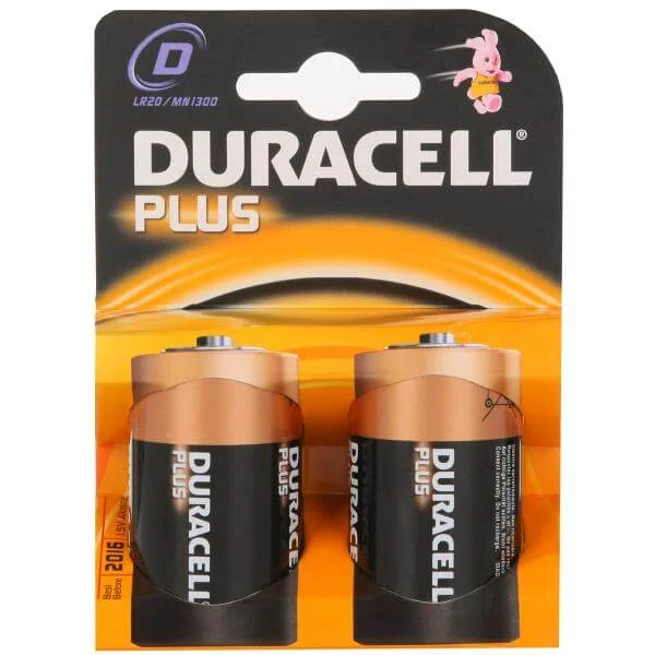 Duracell D Plus Batteries - 2 pack Afbeelding 1