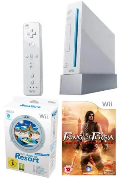 Nintendo Wii Console: Bundle (Including Wii Sports Resort & Prince of Persia: The Forgotten Sands) Afbeelding 1