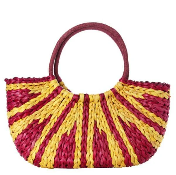 French Connection Sunrise Straw Bag - Very Berry/Mustard Afbeelding 1