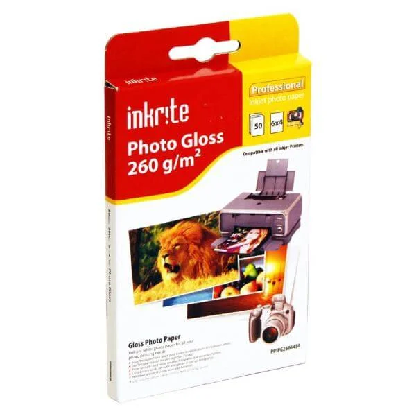 Inkrite PhotoPlus Professional Paper Photo Gloss 260gsm 6x4 (50 sheets) Afbeelding 1