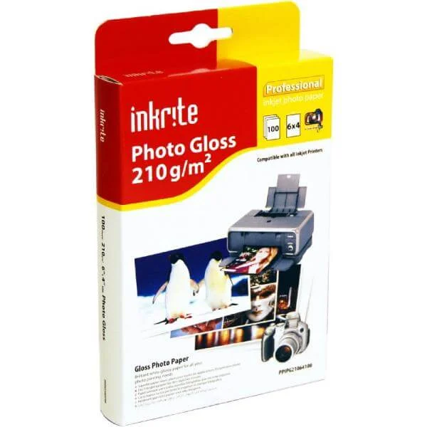Inkrite PhotoPlus Professional Paper Photo Gloss 210gsm 6x4 (100 sheets) Afbeelding 1