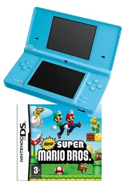 DSi Light Blue and New Super Mario Bros Bundle Afbeelding 1