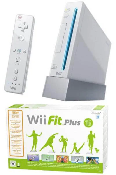 White Wii Console and Wii Fit Plus Bundle Afbeelding 1
