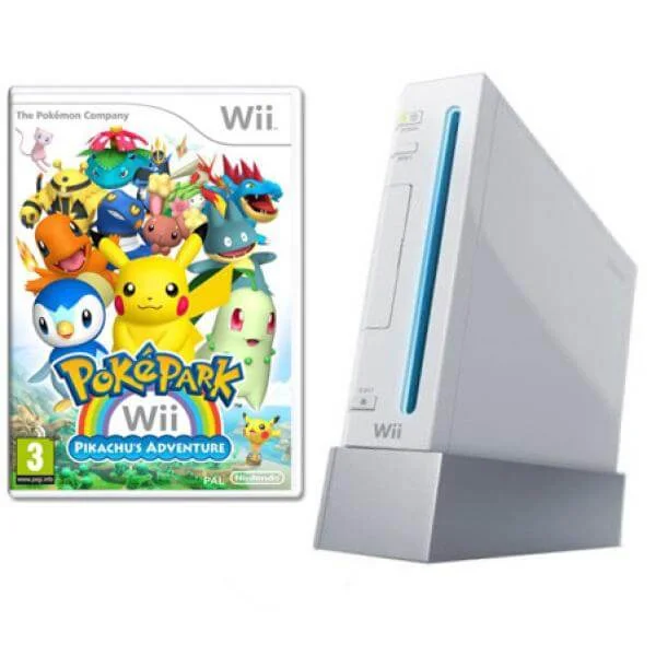 White Wii Console and PokePark Bundle Afbeelding 1