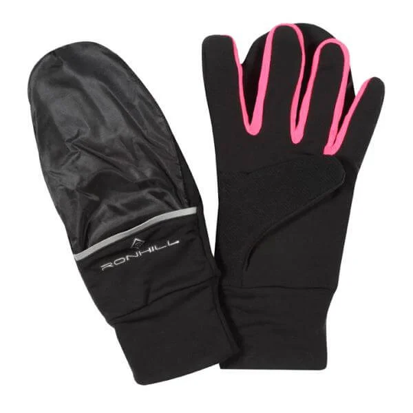 RonHill Switch Running Gloves - Black/Pink - S - Zwart Afbeelding 1