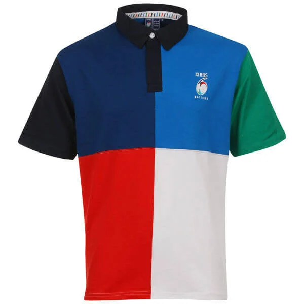 Rugby 6 Nations Harlequin SS Rugby Shirt-Multi - S - Multi Afbeelding 1
