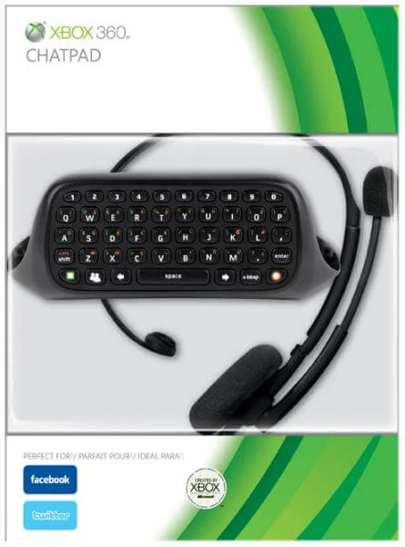 Xbox 360 Chat Pad Inc Wired Headset - Black Afbeelding 1