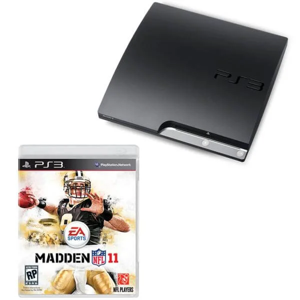 Playstation 3 PS3 Slim 120GB Console: Bundle (Includes Madden NFL 11 & 2M HDMI Cable) Afbeelding 1
