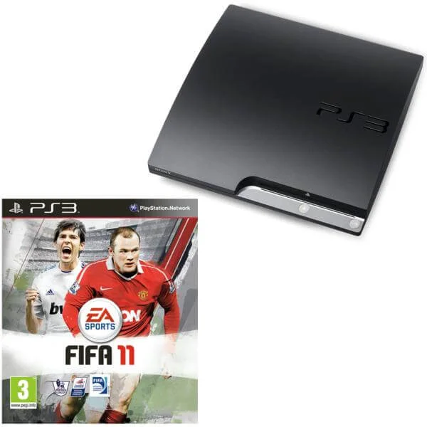 PS3: Sony Playstation 3 Slim 160GB Console: Bundle (Includes FIFA 11 & 2M HDMI Cable) Afbeelding 1
