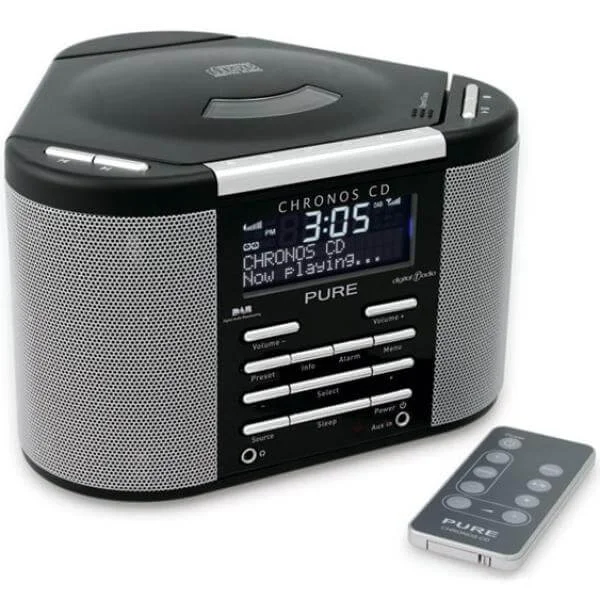 Pure Outlet Chronos CD DAB Radio - Black - Manufacturer Refurbished Afbeelding 1