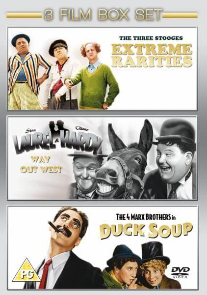 Three Stooges In Colour / Laurel and Hardy - Way Out West / Marx Brothers - Duck Soup Afbeelding 1