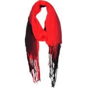 DIESEL LOE LIGHTWEIGHT VISCOSE DIP DYE SCARF - One size - Black/Red Afbeelding 1
