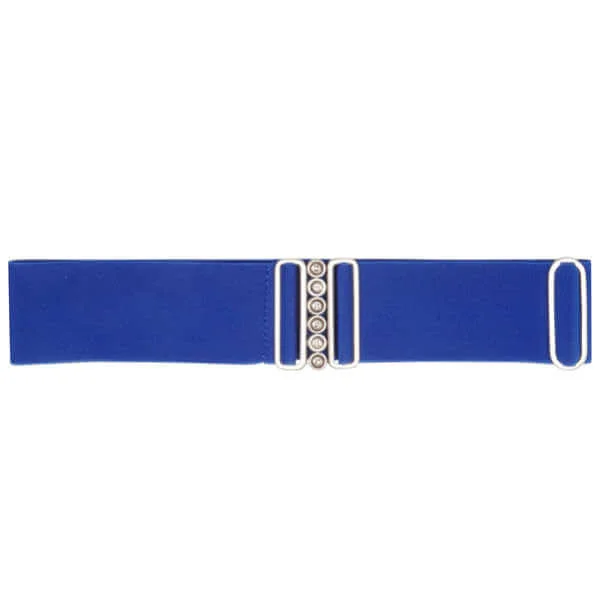 DIESEL WMZ ELASTICATED WAISTED LOGO BUCKLE BELT - size 80 - One size - Blauw Afbeelding 1
