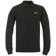 Slazenger Men's Equipe L/S Polo Shirt - Black - S - Zwart Afbeelding 1