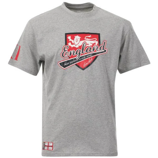 England Cricket Men's Lion Tee - Grey Marl - XS - Grijs Afbeelding 1