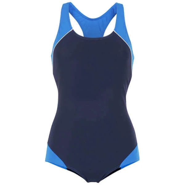 Zoggs Women's CR25 Torquay Sports Booty Suit - Blue - 10 - Blauw Afbeelding 1