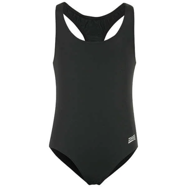 Zoggs Junior Girls Cottesloe V-Back - Black - 4yrs - Zwart Afbeelding 1