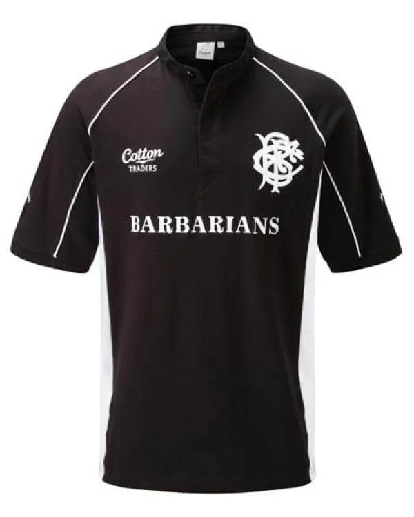 Cotton Traders Men's Barbarians Training Jersey SS - Black - YTH - Zwart Afbeelding 1