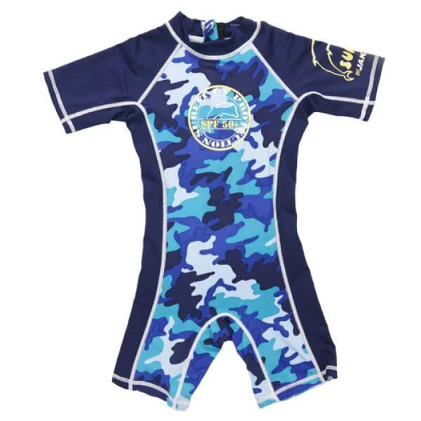 Jakabel Surfit UVP Shorty Sunsuit - Blue Camou - XB (3-6 Months) - Blauw Afbeelding 1