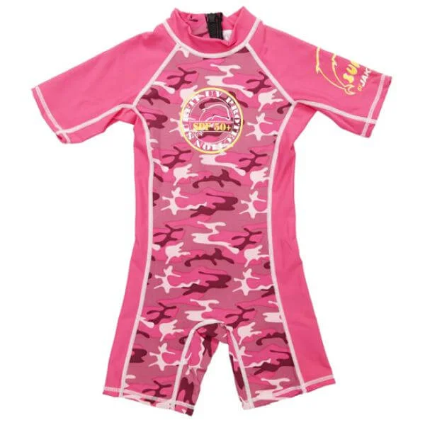 Jakabel Surfit UVP Shorty Sunsuit - Pink Camou - XB (3-6 Months) - Roze Afbeelding 1