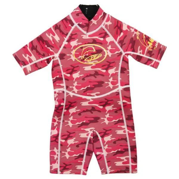Jakabel Surfit Shorty Wetsuit - Pink Camou - XS (12-24 Months) - Roze Afbeelding 1