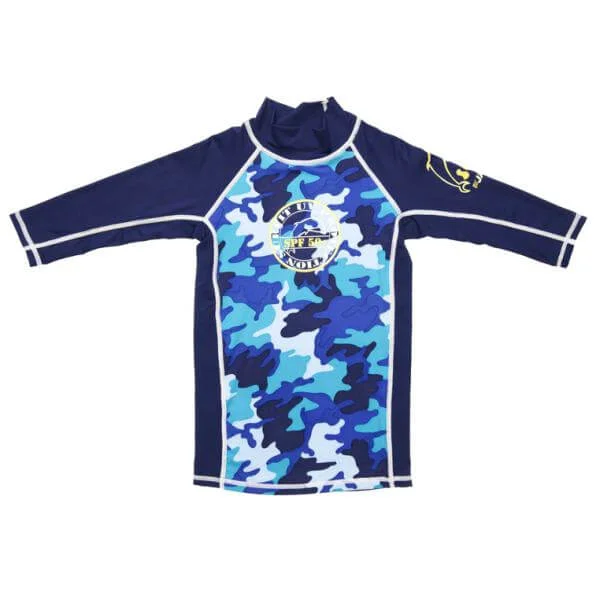 Jakabel Surfit UVP 3/4 Sleeve Top - Blue Camou - S (2-3 yrs) - Blauw Afbeelding 1
