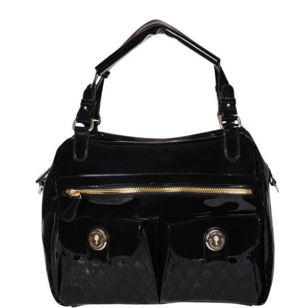 French Connection Betty Slouch Quilted Tote Bag - Black Afbeelding 1