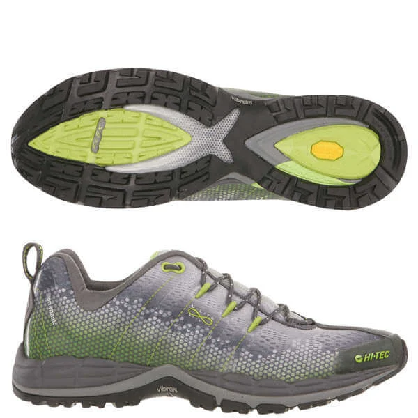 Hi-Tec V-Lite Infinity HPi Men's Trail Running Shoe - Grey/Green/Silver - 7 - Grey/Green Afbeelding 1